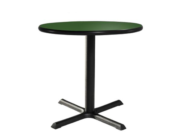CECA-025 | 30" Round Cafe Table w/ Green Top and Standard Black Base -- Trade Show Furniture Rental